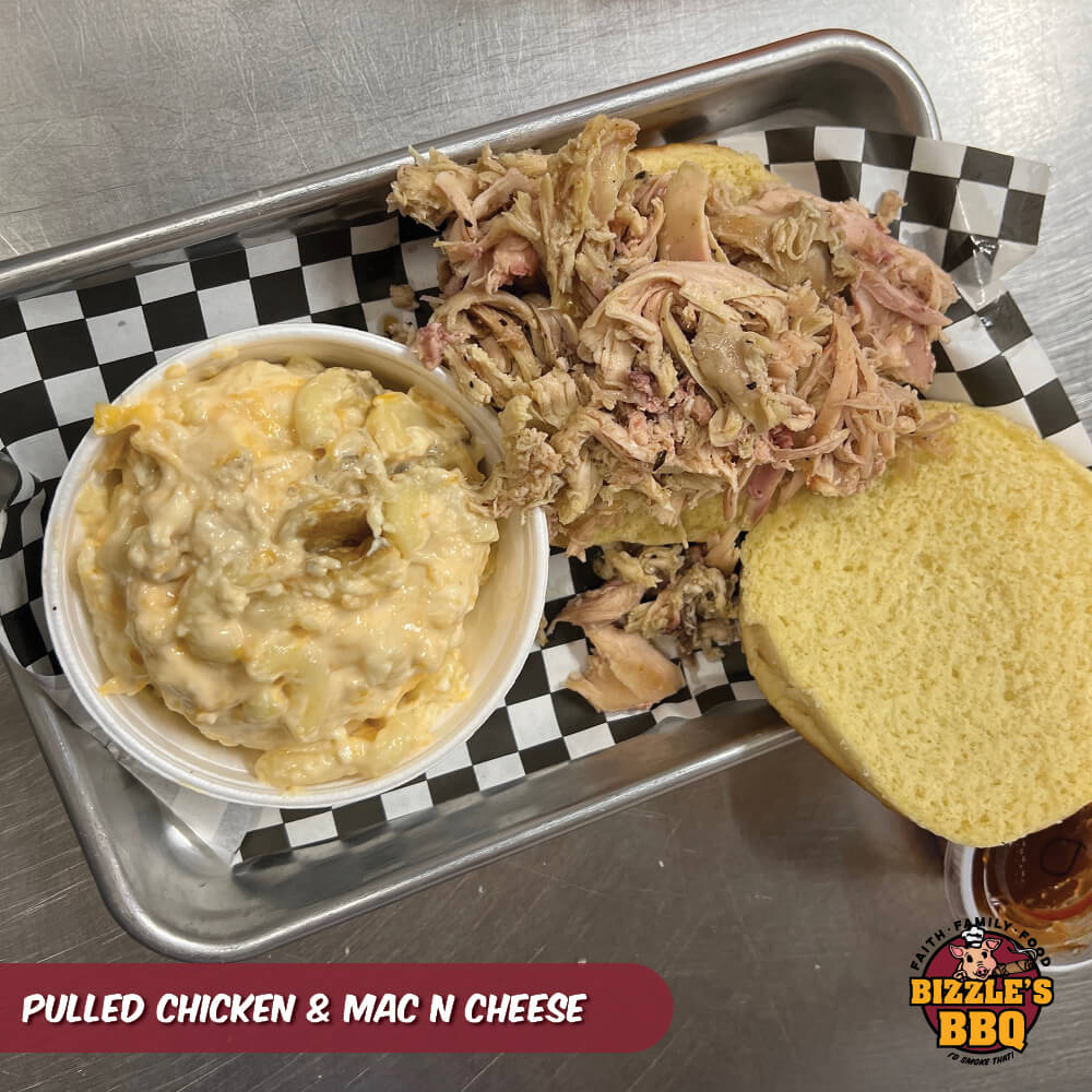 pulled chicken & mac n cheese